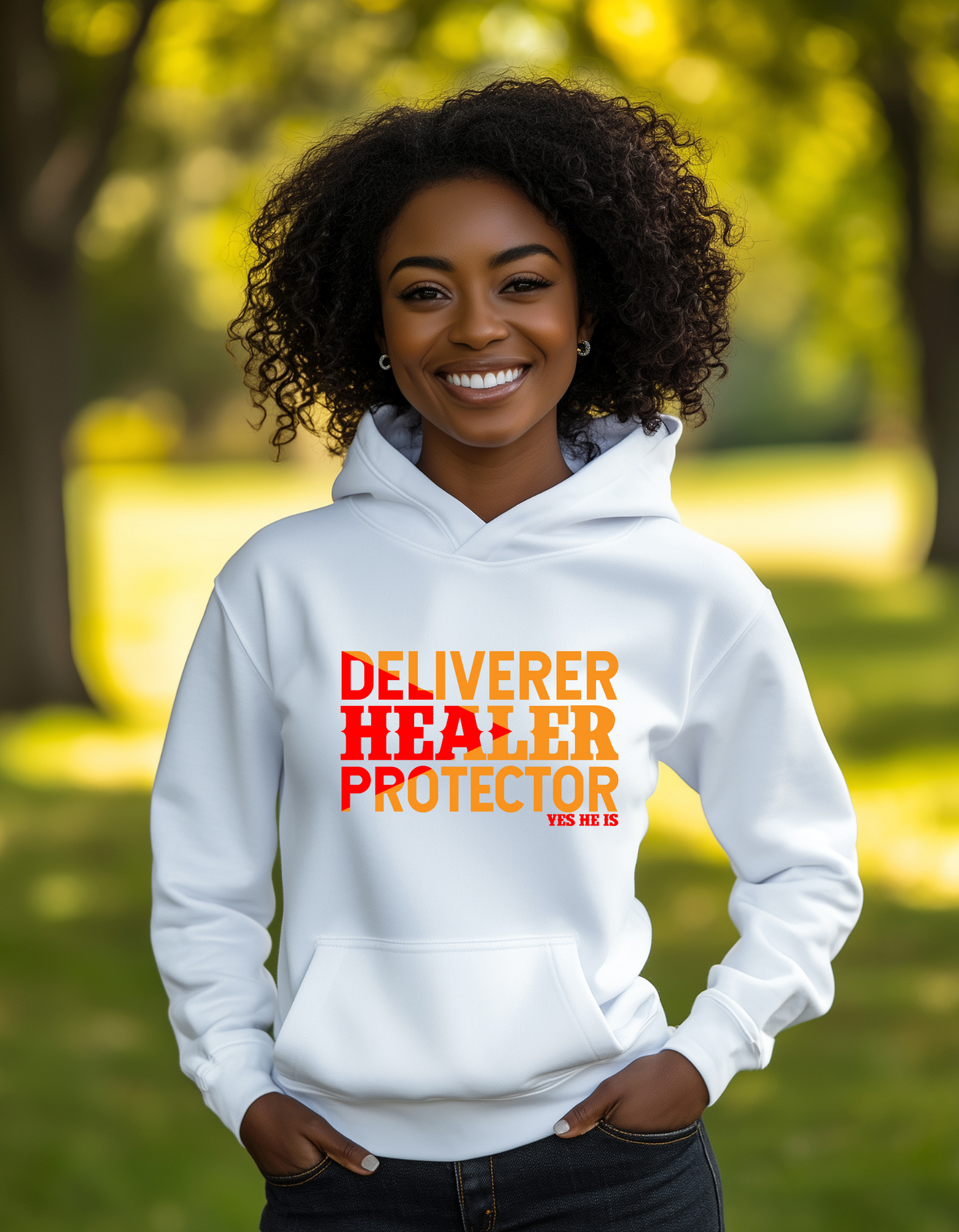 Deliverer, Healer, and Protector Hooded Sweatshirt, Comfort and Strength