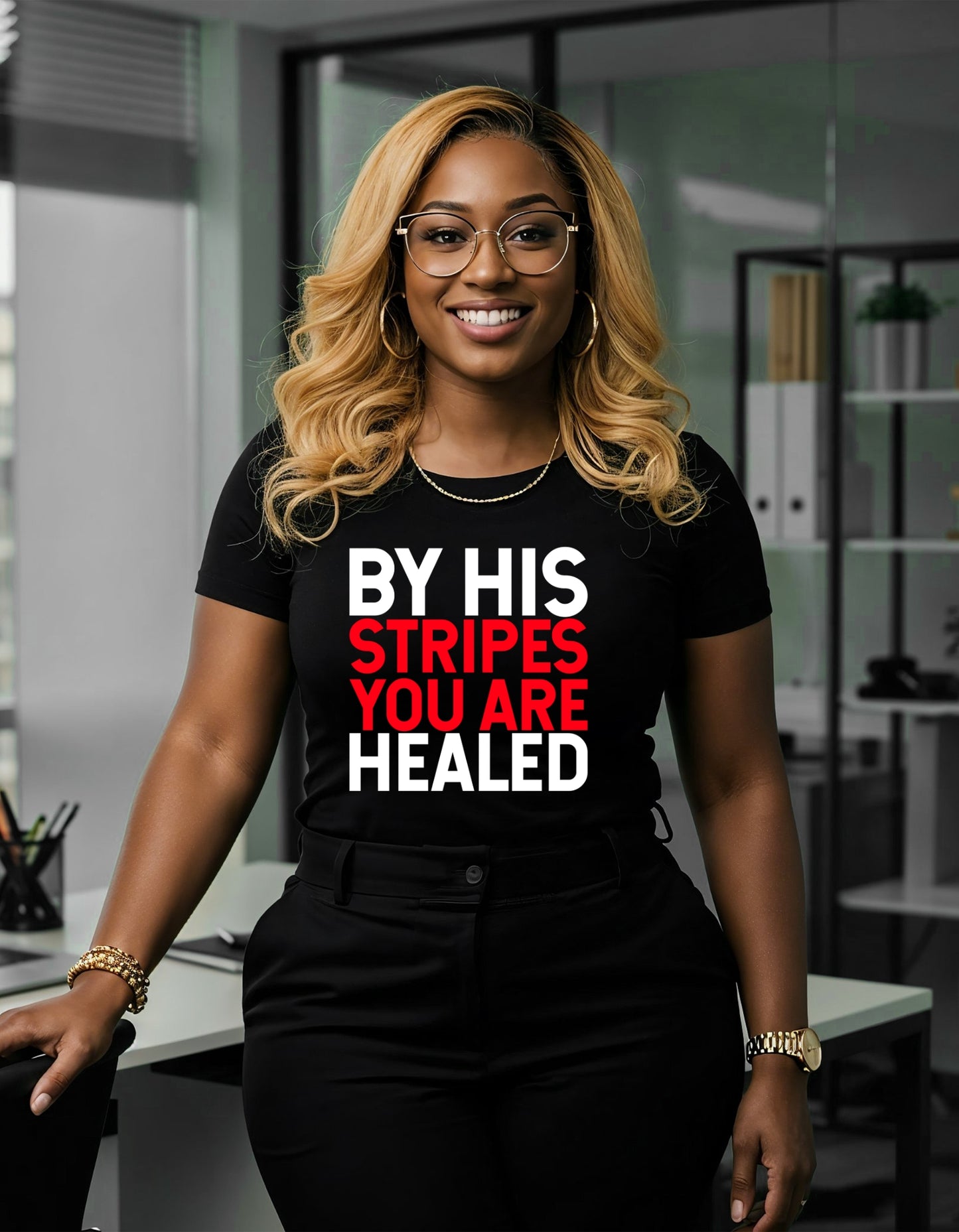 By His Stripes – Christian Unisex T-shirt | Heavy Blend™ For Faith