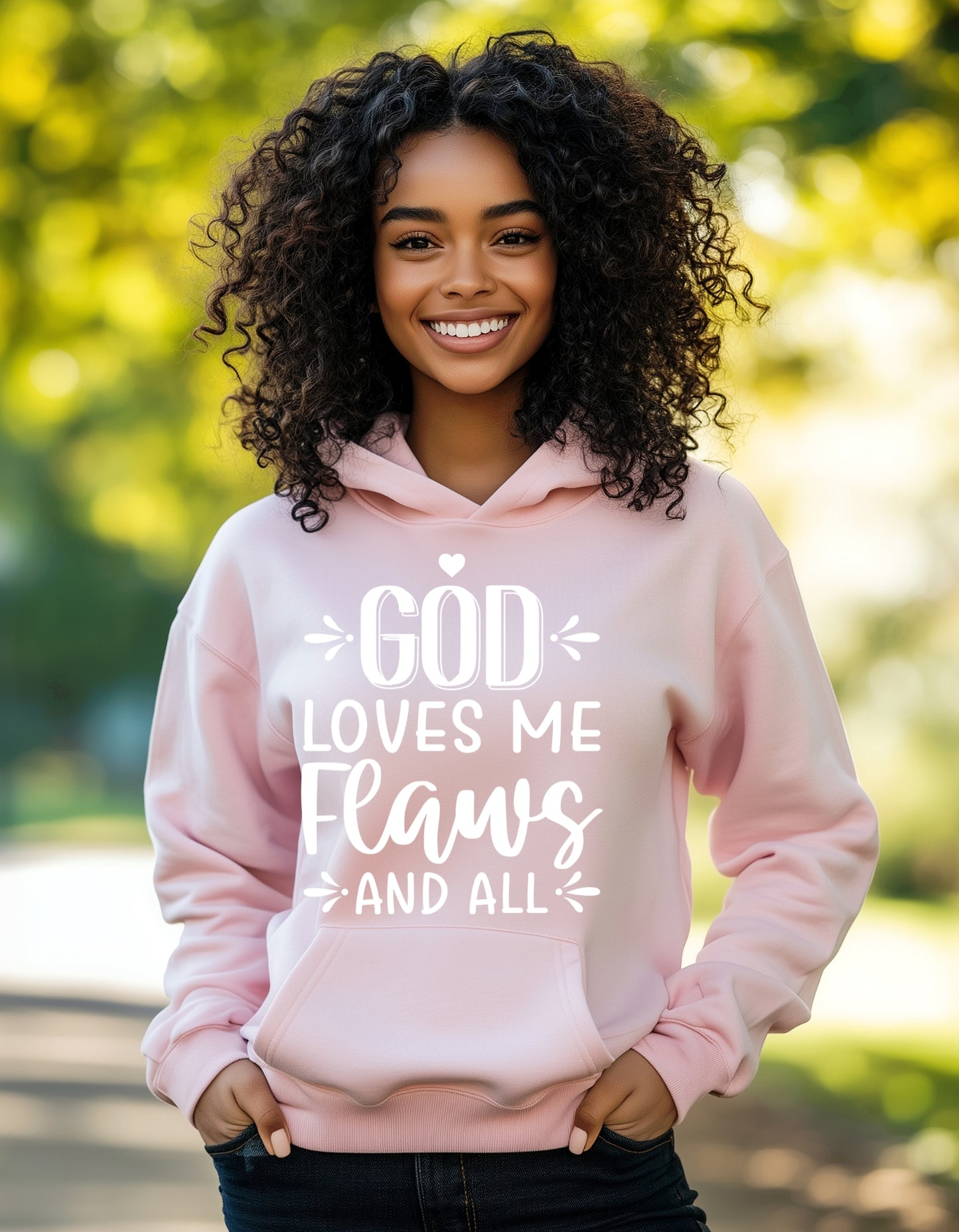 God loves me flaws and all Unisex Heavy Blend™ Hooded Sweatshirt