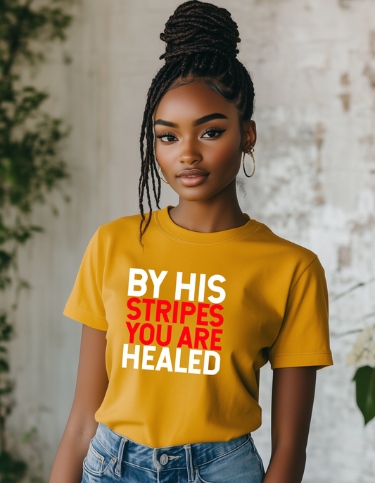 By His Stripes – Christian Unisex T-shirt | Heavy Blend™ For Faith