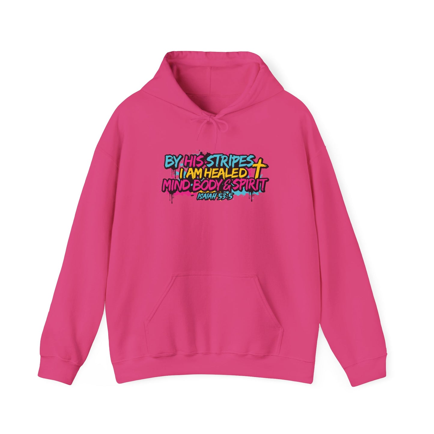 Christian Hoodie By His Stripes I Am Healed Colorful Faith Pullover