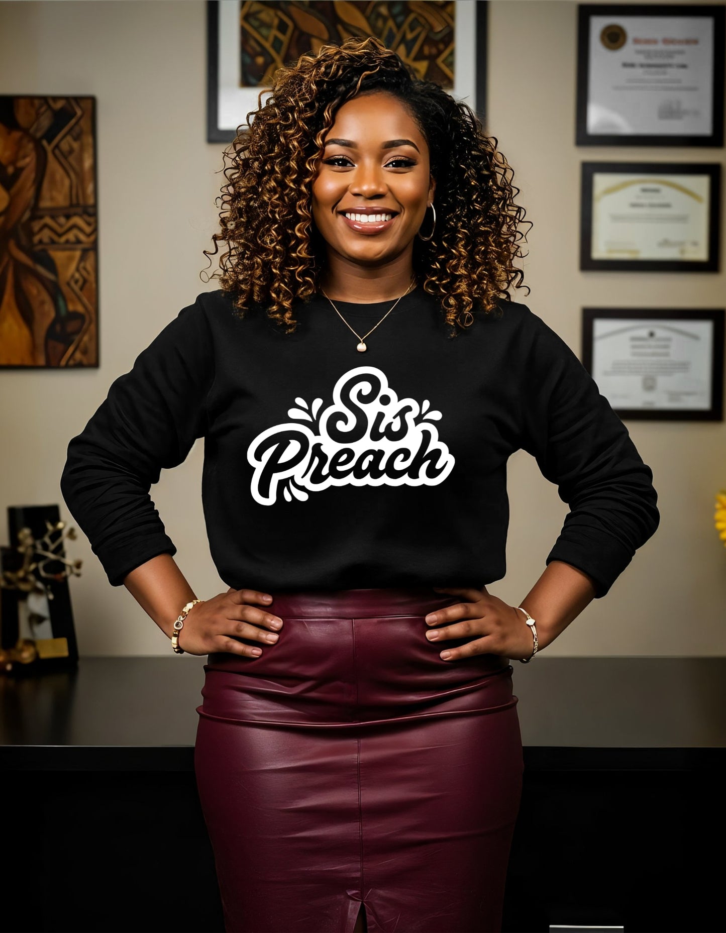 Sis Preach Christian Sweatshirt - Inspirational wear your faith