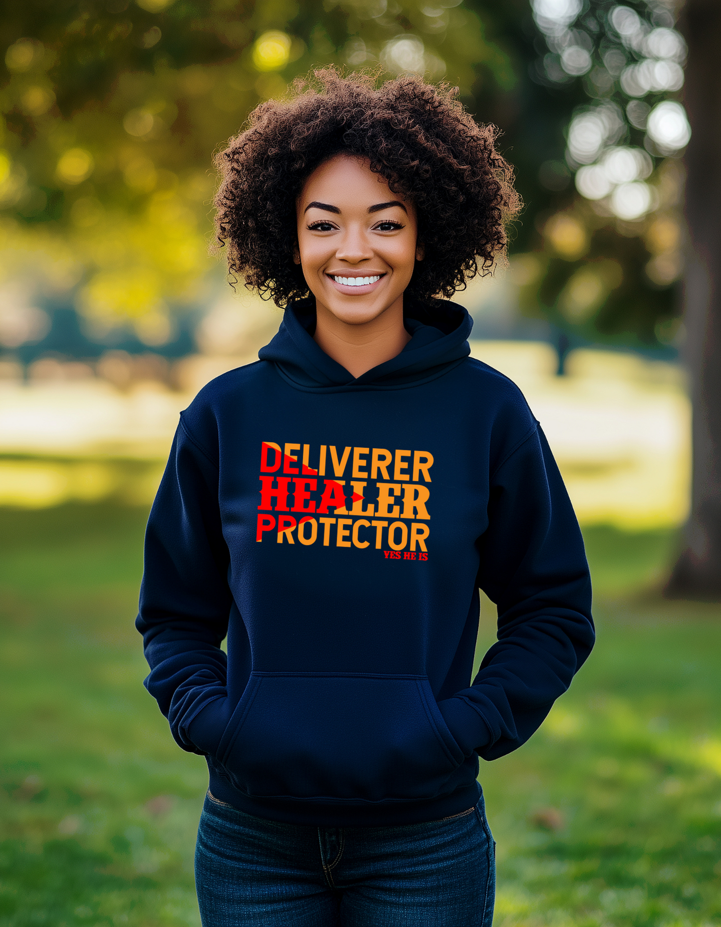 Deliverer, Healer, and Protector Hooded Sweatshirt, Comfort and Strength
