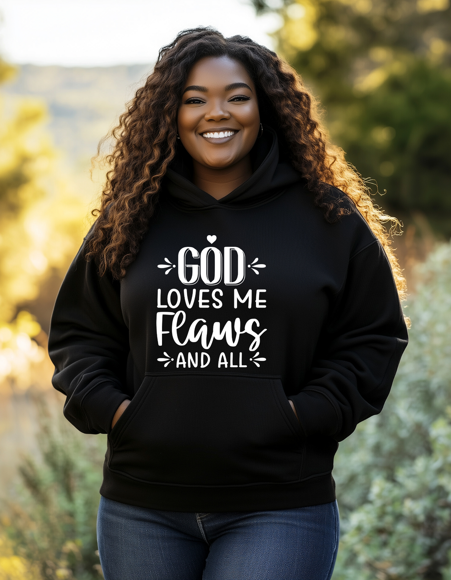 God loves me flaws and all hoodie sweatshirt