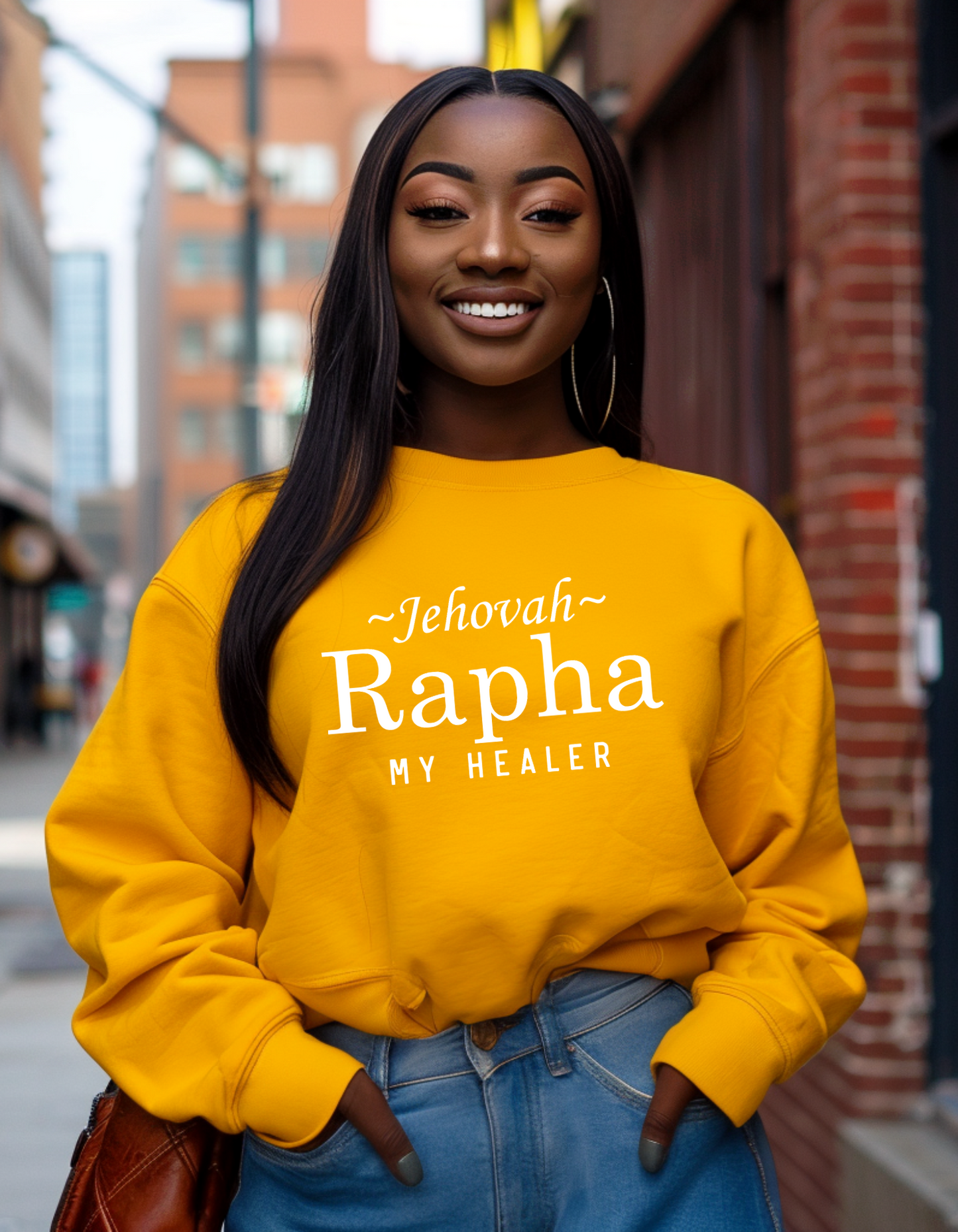 Jehovah Rapha Inspirational Crewneck Sweatshirt