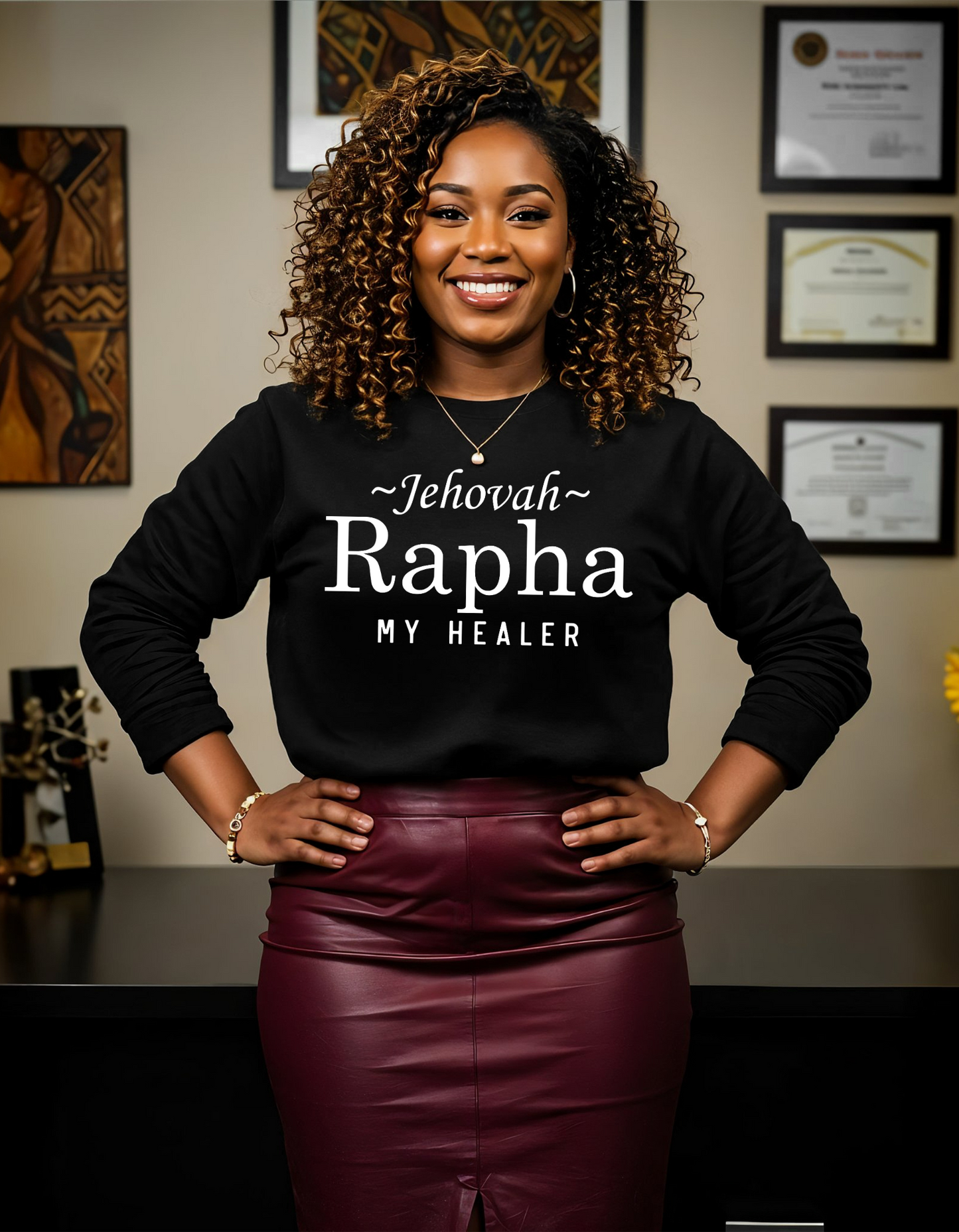Jehovah Rapha Inspirational Crewneck Sweatshirt