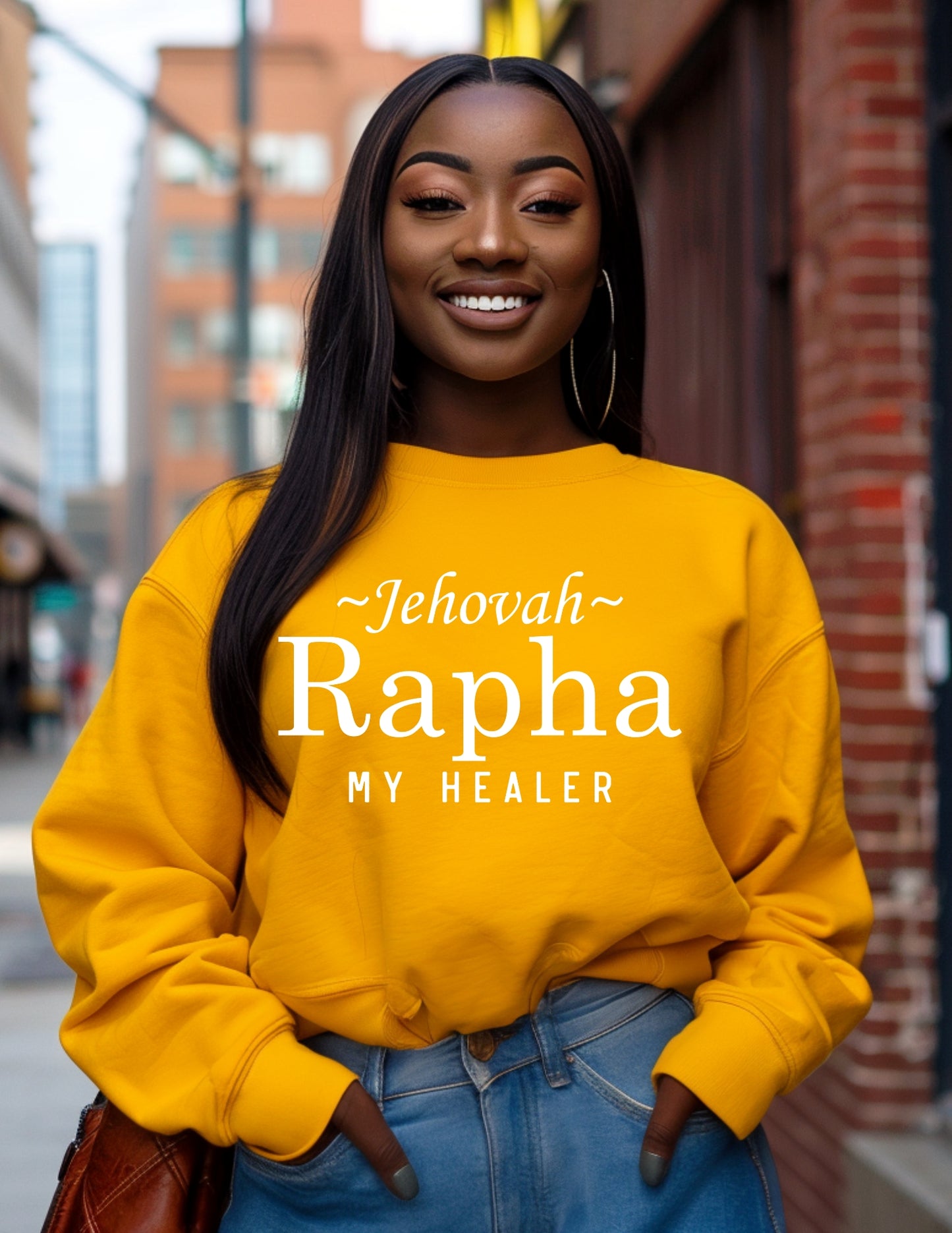 Jehovah Rapha My Healer Sweatshirt – Faith-Based Comfort Wear Christian Sweatshirt