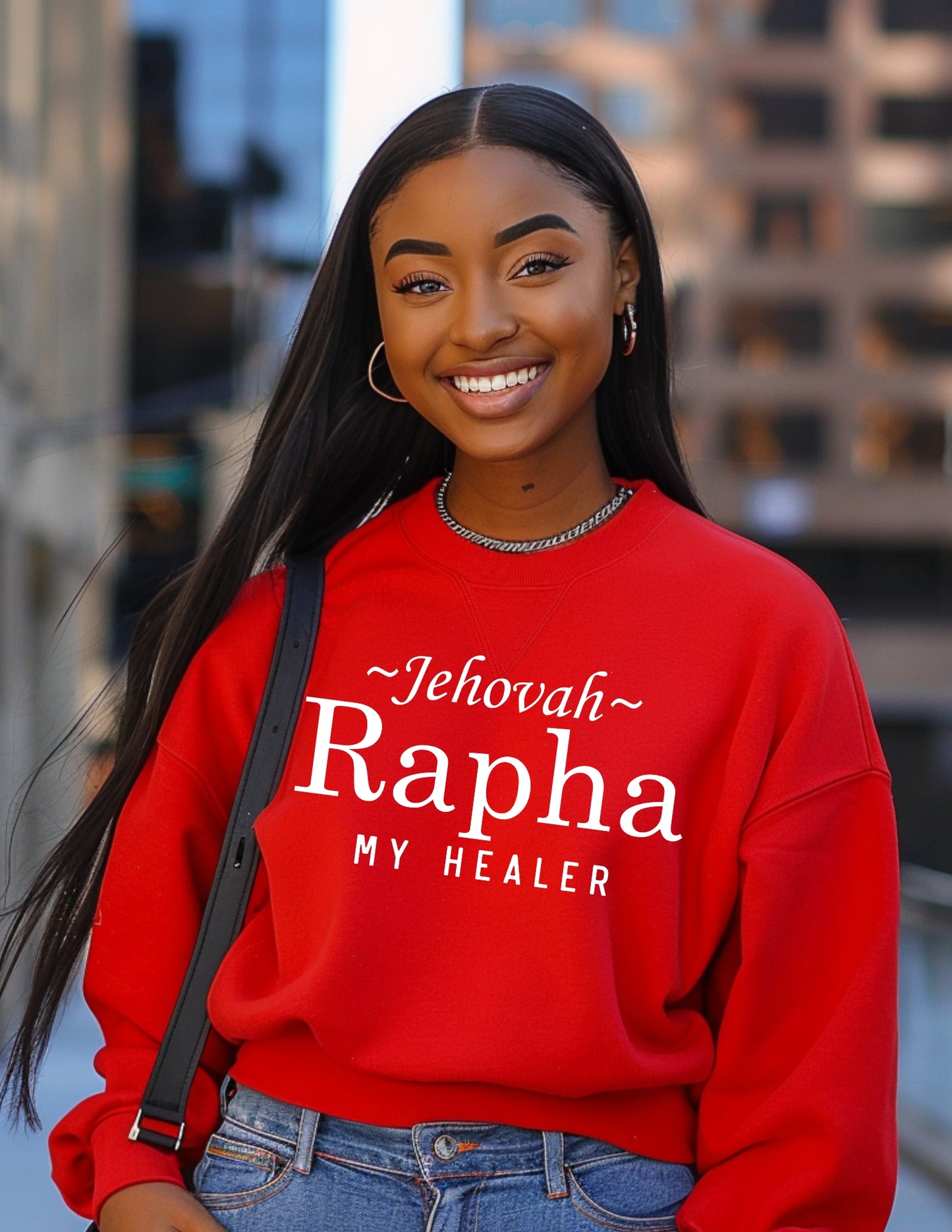 Jehovah Rapha My Healer Sweatshirt – Faith-Based Comfort Wear Christian Sweatshirt