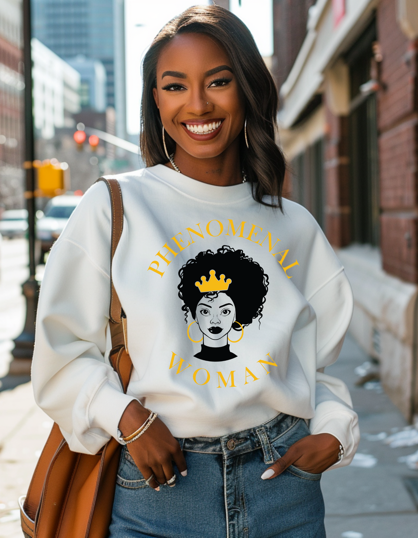 Phenomenal woman Crewneck Sweatshirt design with love