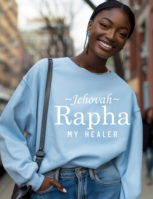 Jehovah Rapha My Healer Sweatshirt – Faith-Based Comfort Wear Christian Sweatshirt