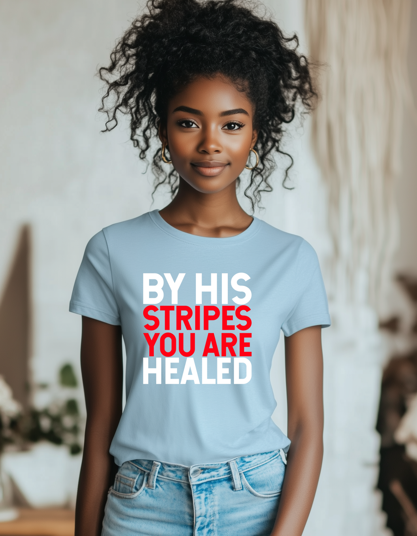 By His Stripes – Christian Unisex T-shirt | Heavy Blend™ For Faith